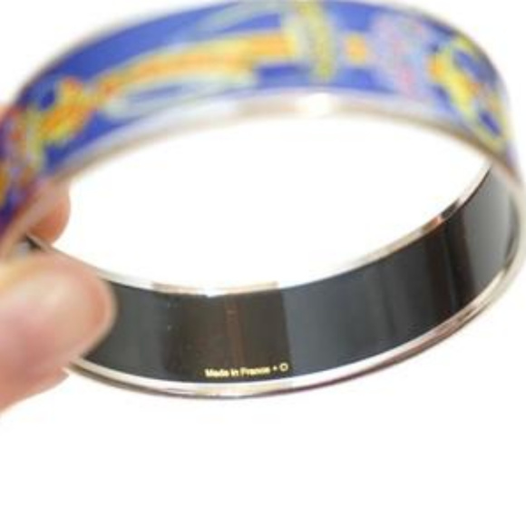 Authentic Hermes Silver Trim Enamel Bracelet 65 - Picture 6 of 8
